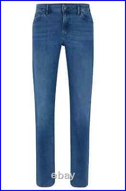 BOSS Maine Regular Fit Jeans in Blue Italian Cashmere Touch Denim Size 38 x 32