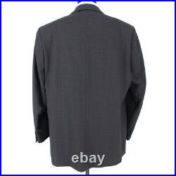 BRIONI 2 Piece Grey/Blue Checkered Houndstooth Single Breasted Suit sz 56 US 46