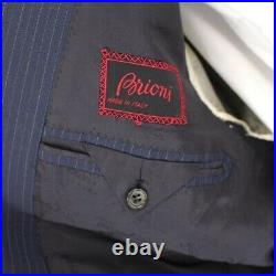 BRIONI 2 Piece Wool/Mohair Navy Blue Pinstriped 2 Button Suit size 56 US 46
