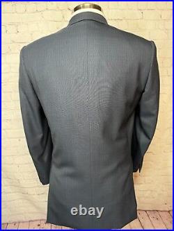 BRIONI Mens Navy Blue ITALIAN Pinstripe Pleated 2 Pc Suit 40R Jacket 31x29 Pant