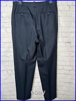 BRIONI Mens Navy Blue ITALIAN Pinstripe Pleated 2 Pc Suit 40R Jacket 31x29 Pant