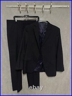 Banana Republic Men Suit 40R Blue Italian 98% Wool Office Pants 34X33.5 Luxury