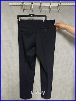 Banana Republic Men Suit 40R Blue Italian 98% Wool Office Pants 34X33.5 Luxury