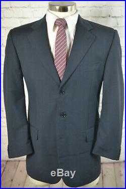 Barneys New York Mens Navy Blue ITALIAN Pleated Front 2 Piece Suit 40S 31x29