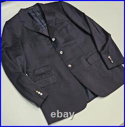 Baron Sartori Atelier Navy Blue ITALIAN Suit JACKET Sports Coat 44L 100% WOOL