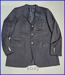 Baron Sartori Atelier Navy Blue ITALIAN Suit JACKET Sports Coat 44L 100% WOOL