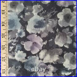 Beautiful Watercolor Roses on Italian Wool Suiting in Calm Neutral Grays -LAST 1
