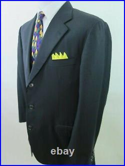 Belvest Mens Super 140's Wool Dark Blue Italian Blazer Jacket Sport Coat 44/46 R