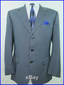 Belvest Pure Wool Gray Blue Micro-Check Two Piece Italian Men's Suit 34x30 40 R