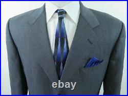 Belvest Pure Wool Gray Blue Micro-Check Two Piece Italian Men's Suit 34x30 40 R