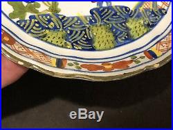 Blue Carnation Italian Pottery Garofanza Faenza 13 Piece Dinner Plate Salad Cup