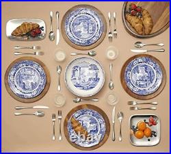 Blue Italian 12-Piece Dinnerware Set Service for 4 Dinner Plate, Salad