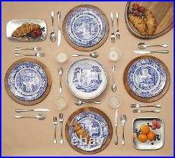 Blue Italian 12-Piece Dinnerware Set Service for 4 Dinner Plate, Salad Pl