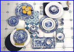 Blue Italian 12-Piece Dinnerware Set Service for 4 Dinner Plate, Salad Plate