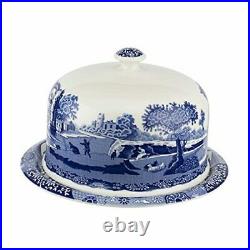 Blue Italian 2 Piece Serving Platter with Dome Cover, Multifunctional
