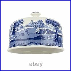 Blue Italian 2 Piece Serving Platter with Dome Cover, Multifunctional