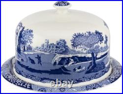 Blue Italian 2 Piece Serving Platter with Dome Cover, Multifunctional Tray fo