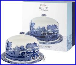 Blue Italian 2 Piece Serving Platter with Dome Cover, Multifunctional Tray fo