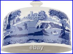 Blue Italian 2 Piece Serving Platter with Dome Cover, Multifunctional Tray for C