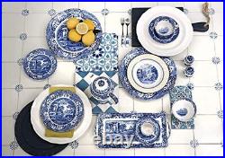 Blue Italian 5-Piece Place Setting Dinner Plate, Salad Plate, Bread &