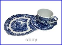 Blue Italian By Spode Tea & Toast Snack Plate & Mug Set C1816 (Never Used)