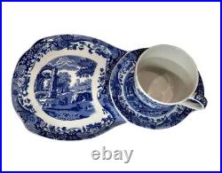 Blue Italian By Spode Tea & Toast Snack Plate & Mug Set C1816 (Never Used)