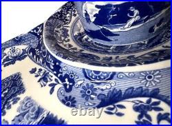 Blue Italian By Spode Tea & Toast Snack Plate & Mug Set C1816 (Never Used)