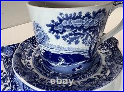 Blue Italian By Spode Tea & Toast Snack Plate & Mug Set C1816 (Never Used)