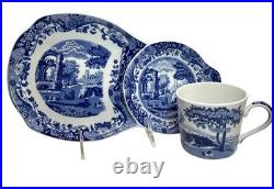 Blue Italian By Spode Tea & Toast Snack Plate & Mug Set C1816 (Never Used)