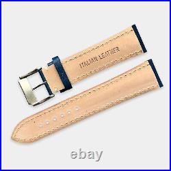 Blue Italian Calf Leather Watch Strap Band Handmade in Italy For Breitling