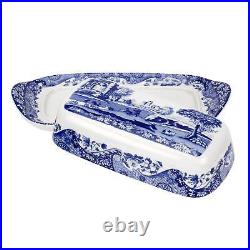 Blue Italian Collection Butter Dish Made of Porcelain Butter Dish with Li