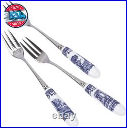 Blue Italian Collection Pastry Forks, Set of Six, Stainless Steel Fork, P