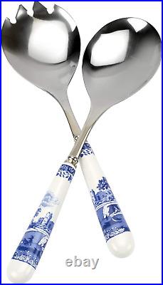 Blue Italian Collection Salad Servers, 2 Piece Spoon and Fork Set, 10-Inc