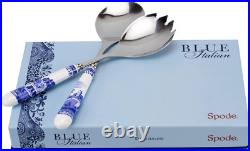 Blue Italian Collection Salad Servers, 2 Piece Spoon and Fork Set, 10-Inc