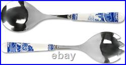 Blue Italian Collection Salad Servers, 2 Piece Spoon and Fork Set, 10-Inc