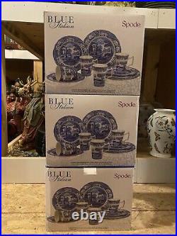 Blue Italian Spode 12 Piece China Dinnerware Set 3 Sets Of 12 Available