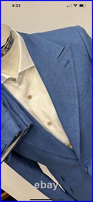 Blue Italian made 100% linen suit