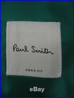 Bnwt Luxury Men's Paul Smith Soho Italian Made 3 Piece Tonik Blue Suit 46r W40