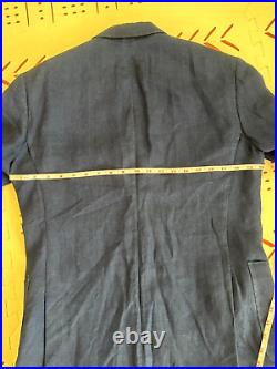 Bonobos Blue Italian Linen Herringbone Men's Blazer Size 40R 2 Button