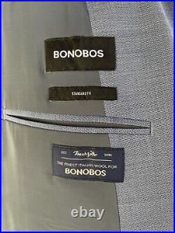 Bonobos, Light Blue Italian Wool Regular Fit Blazer, Size 50r