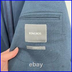 Bonobos Navy Blue Italian Knit Cotton Bel & Co Standard Fit Blazer 42L