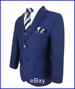 Boys Formal Blue Suit Italian Page Boy Wedding Prom Communion Night Blue Suits