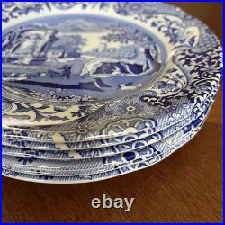 British Made Spode Blue Italian Dessert Plate 6 Pieces