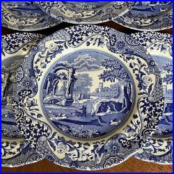 British Made Spode Blue Italian Dessert Plate 6 Pieces