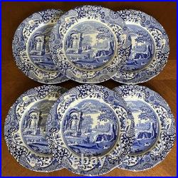 British Made Spode Blue Italian Dessert Plate 6 Pieces