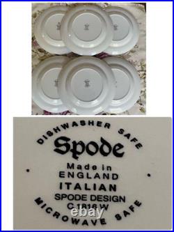 British Made Spode Blue Italian Dessert Plate 6 Pieces