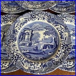 British Made Spode Blue Italian Dessert Plates 6 Pieces