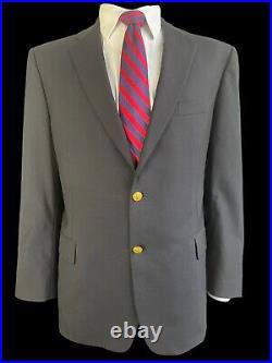 Brooks Brothers 1818 Madison, Dk Blue Italian Wool Blazer With Gold Buttons, 46r