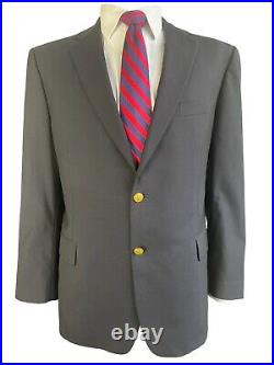 Brooks Brothers 1818 Madison, Dk Blue Italian Wool Blazer With Gold Buttons, 46r