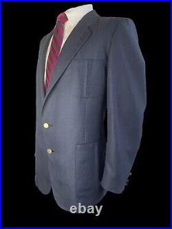 Brooks Brothers 1818 Madison, Dk Blue Italian Wool Blazer With Gold Buttons, 46r